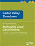 Cedar Valley Slowdown, Managing Local Government: Cases in Decision Making