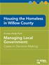 Housing the Homeless in Willow County, Managing Local Government: Cases in Decision Making