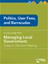 Politics, User Fees, and Barracudas, Managing Local Government: Cases in Decision Making
