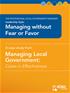 Managing without Fear or Favor, Managing Local Government: Cases in Effectiveness