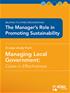 The Manager’s Role in Promoting Sustainability, Managing Local Government: Cases in Effectiveness
