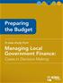Preparing the Budget, Managing Local Government Finance: Cases in Decision Making