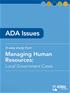 ADA Issues, Managing Human Resources: Local Government Cases